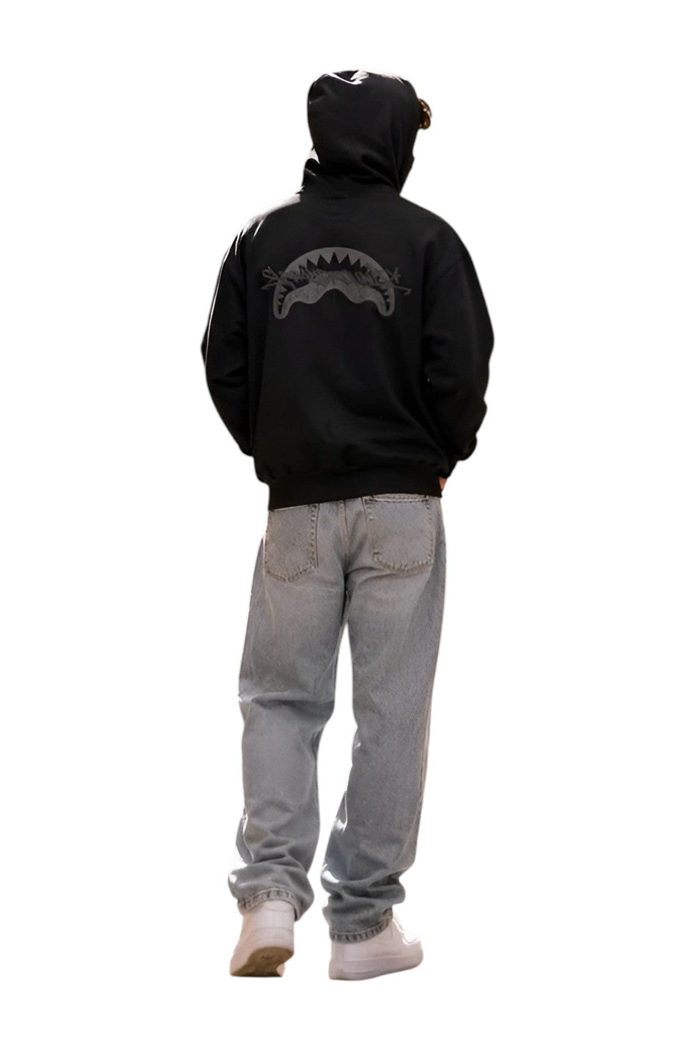 Felpa uomo Sprayground SP957GCAMPIONE balaclava full-zip hoodie Nero 