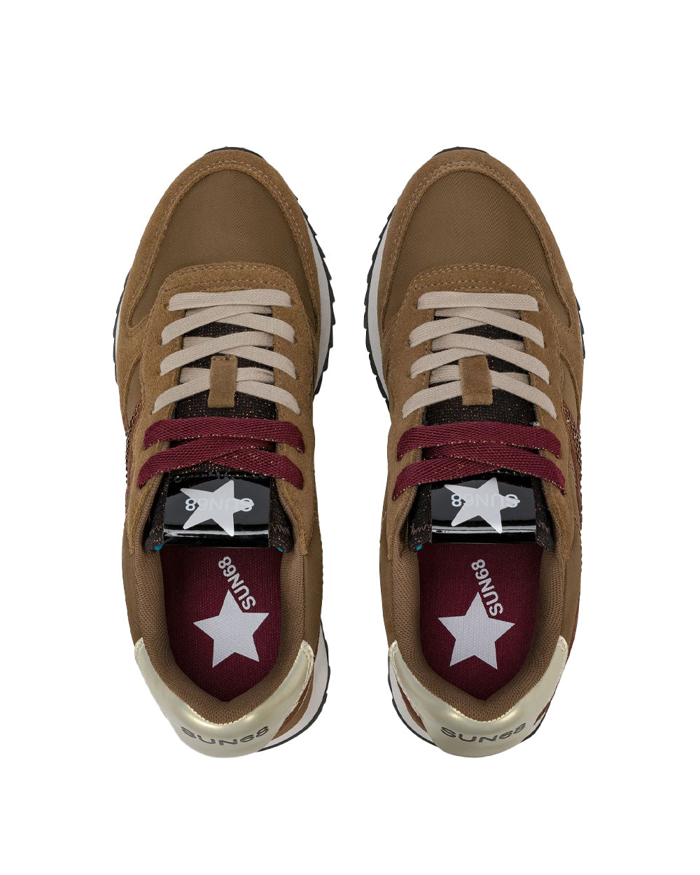 Sneakers SUN68 donna Stargirl Strass BZ46223 Marrone 