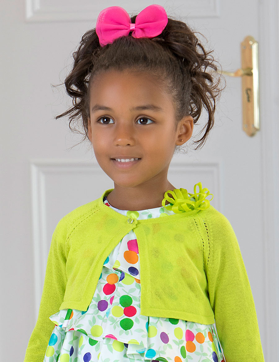 Cardigan Bambina Abel & Lula Color Cedro in Maglia Leggera 