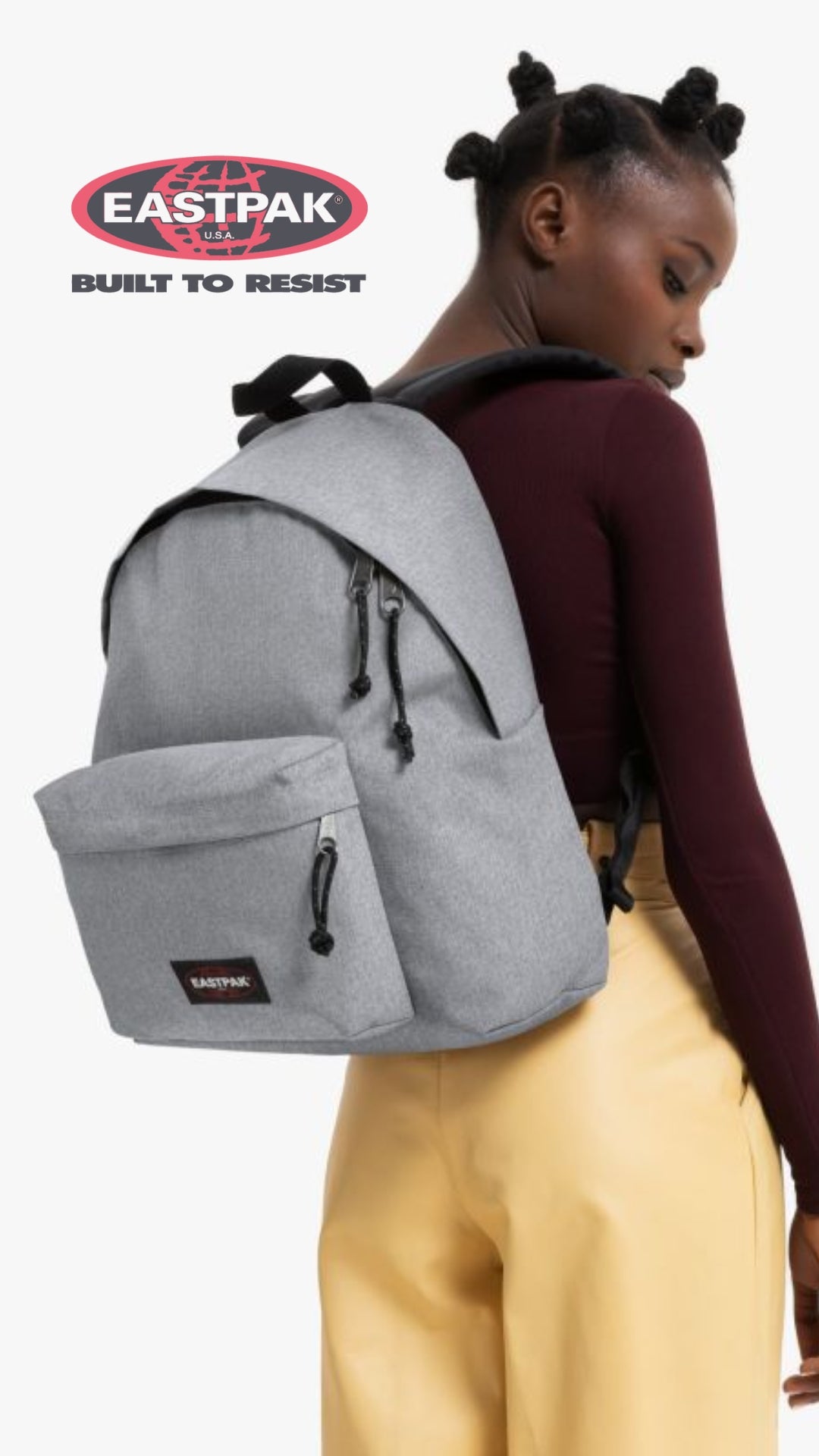 Zaino "Padded Pak'r"  Grigio con Doppia Tasca Frontale 