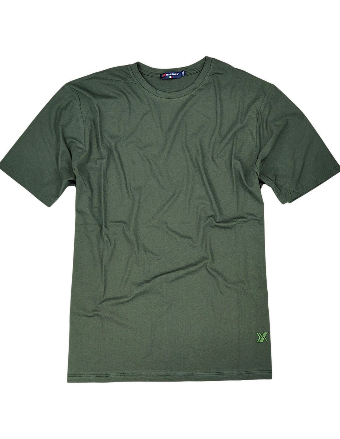 T-shirt Uomo Taglie Forti in Cotone verde militare Oversize 