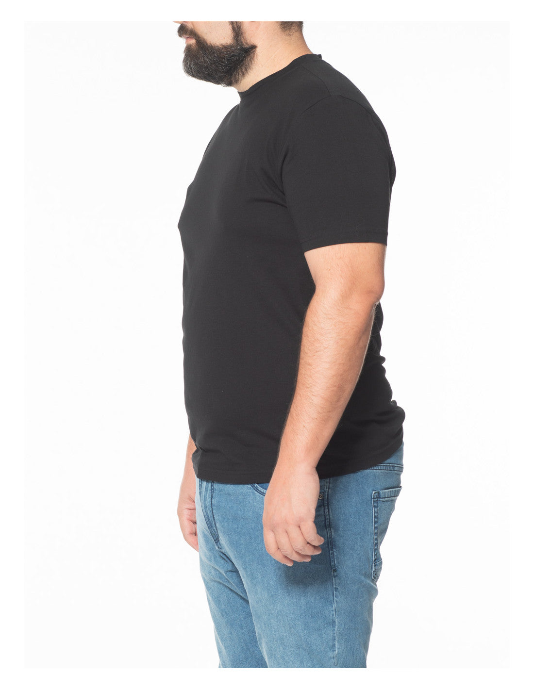 T-shirt Uomo Taglie Forti in Cotone nero Oversize 