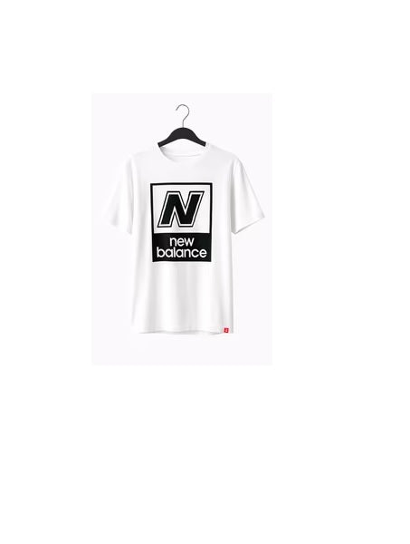 t-shirt bianca "Essential Box" bianca con logo nero 