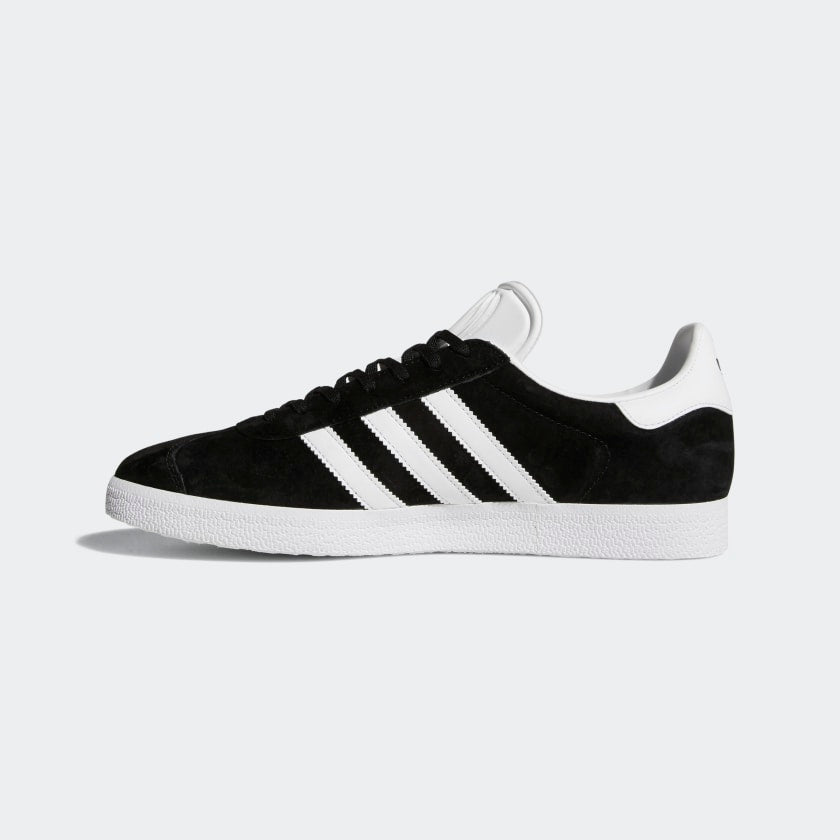 Scarpa "Gazelle" Uomo Nera in Pelle Scamosciata con Dettagli Bianchi 