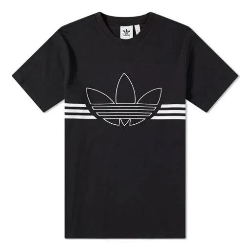 T-shirt Nera Uomo in Cotone con Logo Adidas Ricamato bianco 