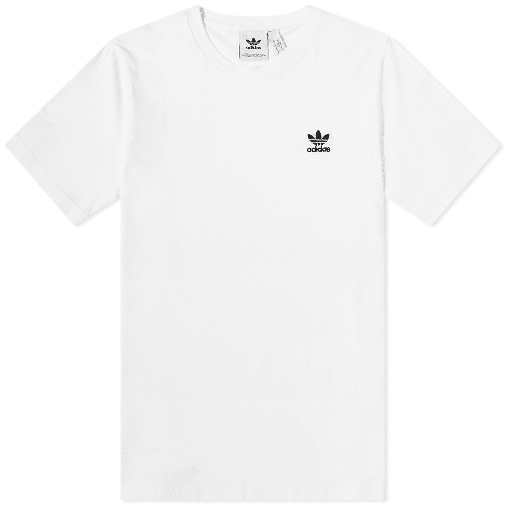 T-shirt bianca a mezza manica con logo nero Adidas Originals 