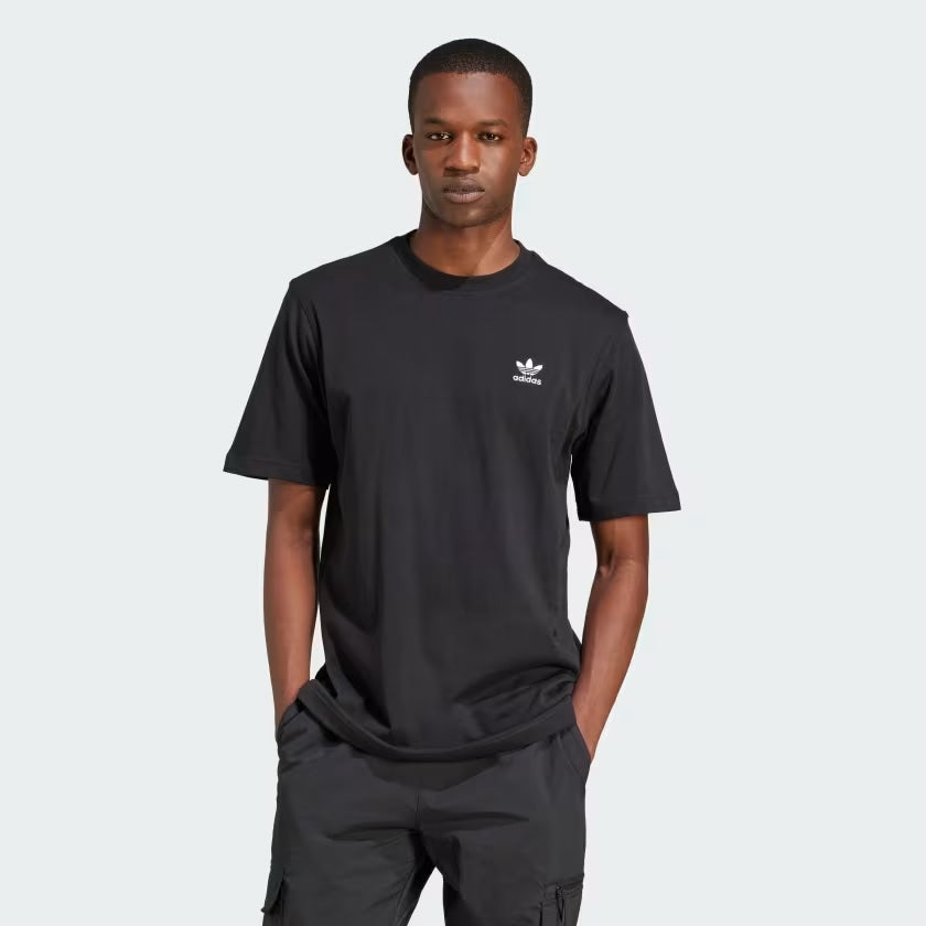 T-shirt nera a mezza manica con logo bianco Adidas Originals 