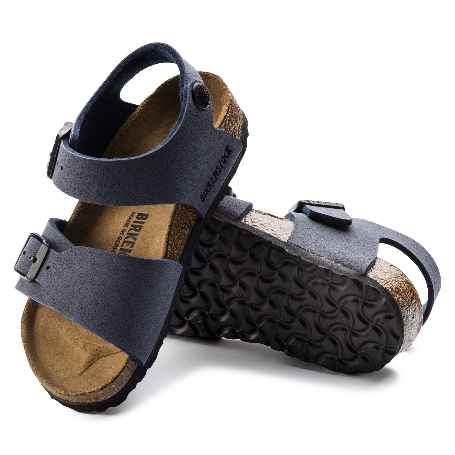 sandalo bambino blu navy "New York" con suola in Birko-Flor 