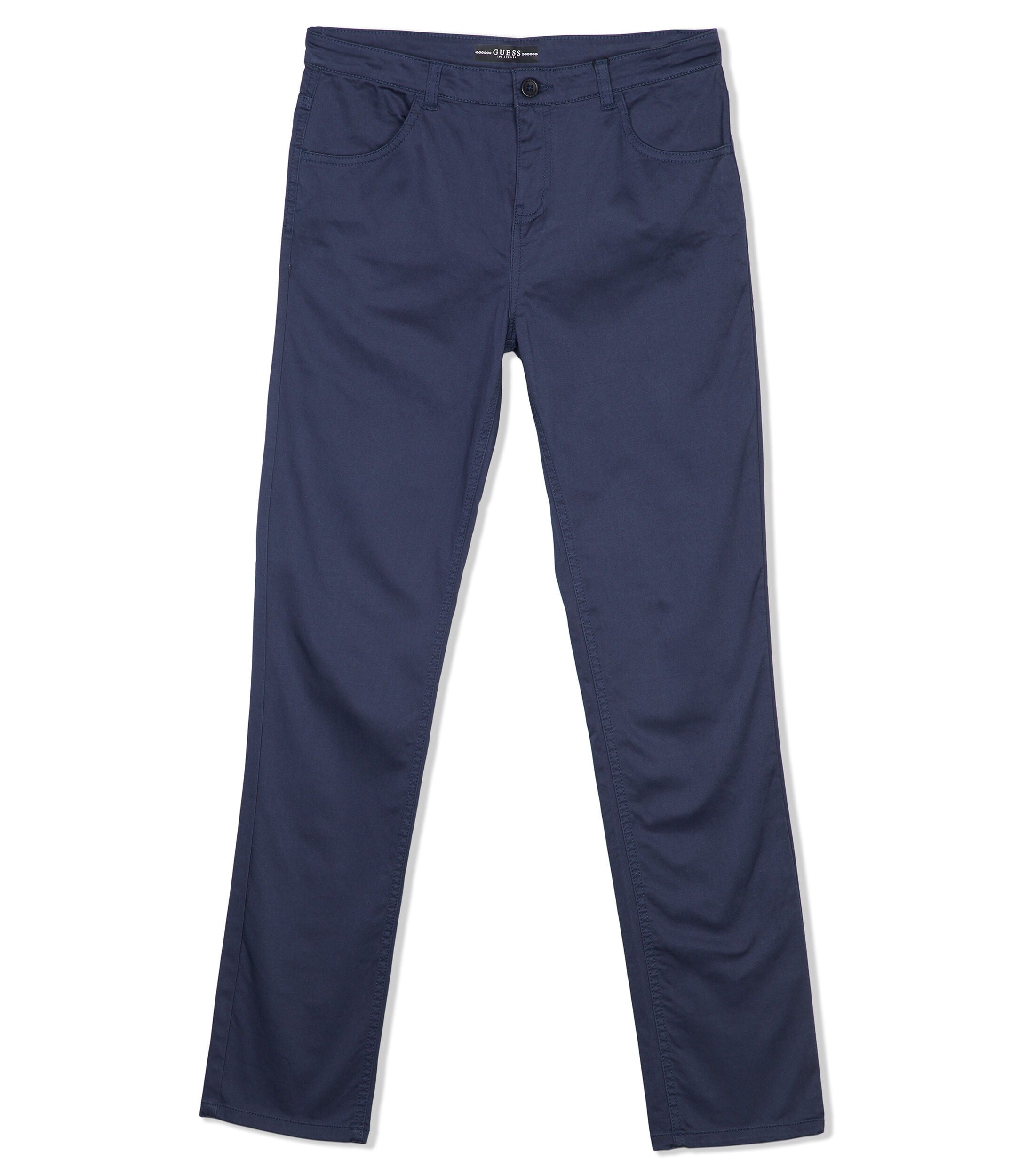 Pantalone Bambino Blu in Cotone Leggero con Chiusura a Bottone 