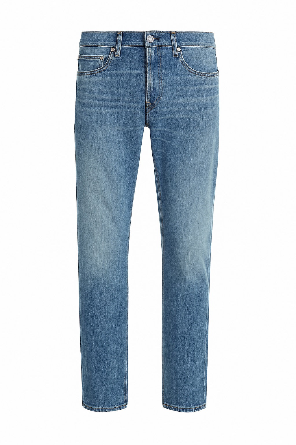 Jeans Guess Uomo in Denim Chiaro Regular Fit con Lavaggio Sfumato 