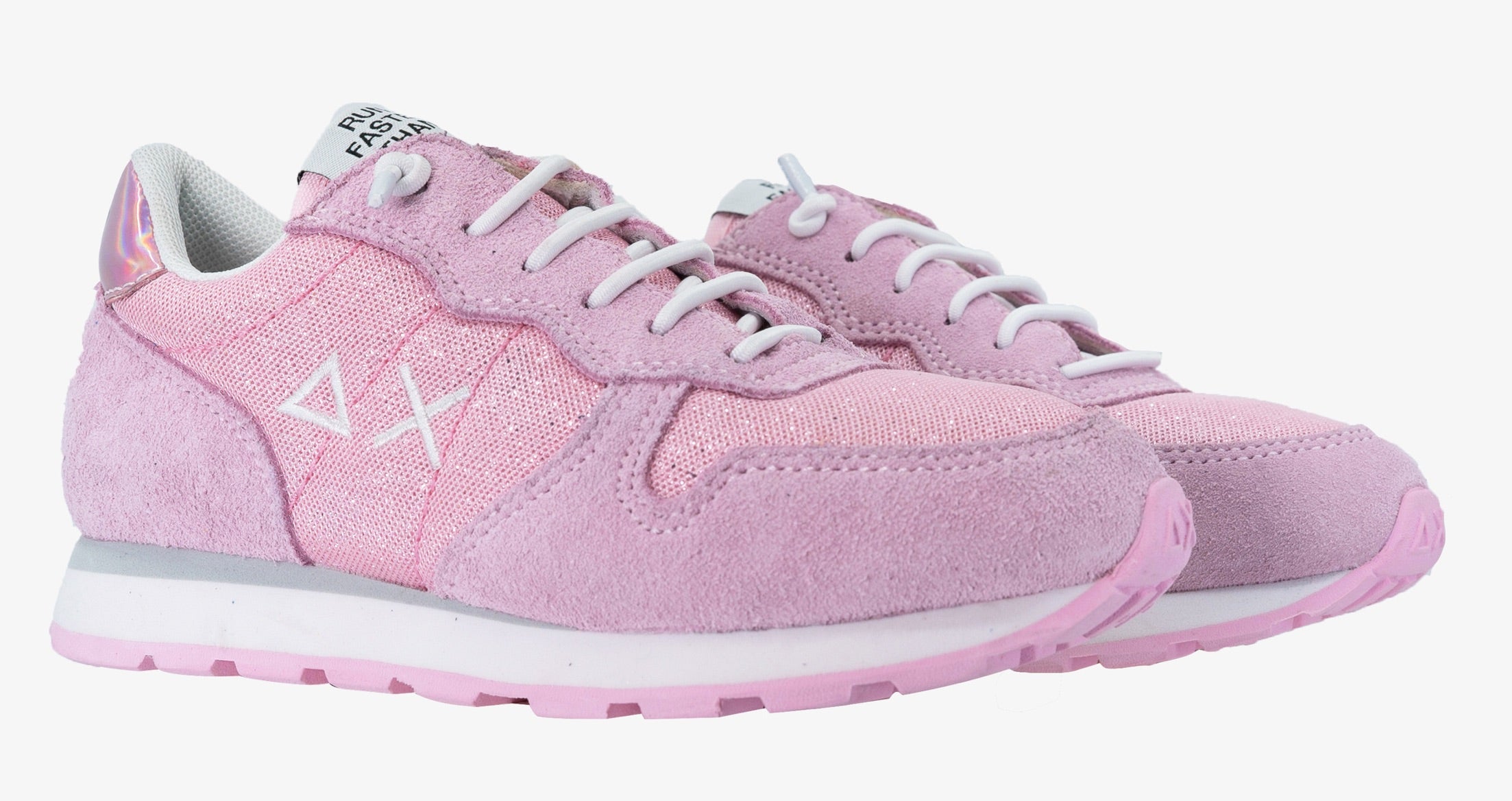 Sneakers Bambina Sun68 Rosa con Dettagli Laminati e Logo Ricamato 