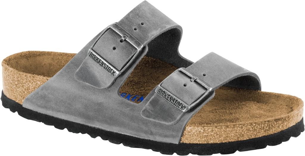 Sandali "Arizona" Uomo Grigio con Doppia Fascia in Pelle Scamosciata 