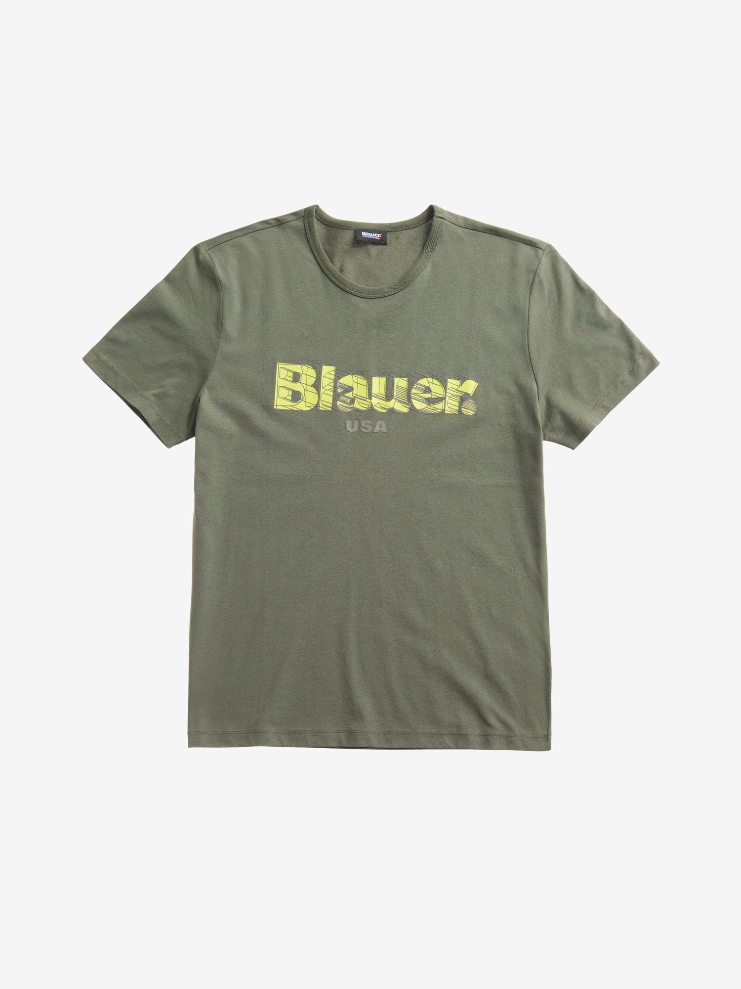 T-shirt "USA Logo" Verde con Stampa Frontale 