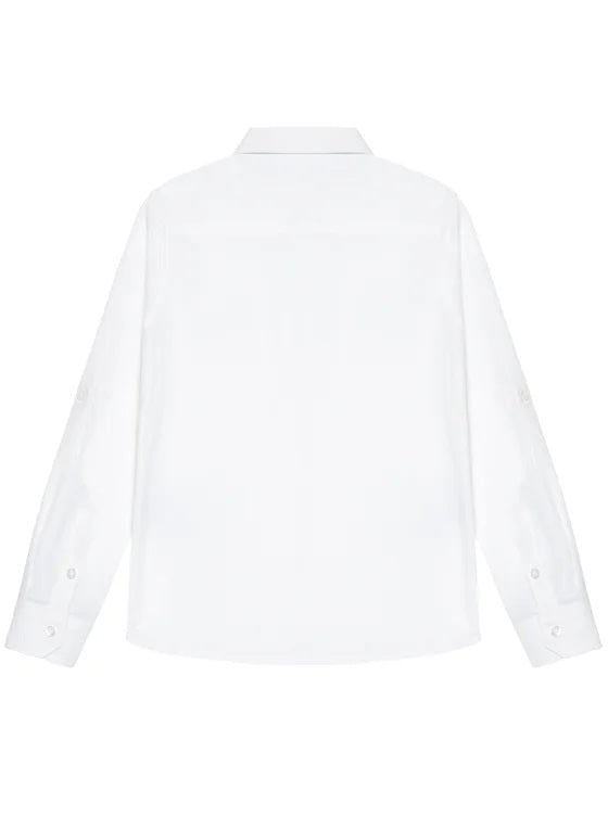 Camicia Bianca Bambino Classica a Maniche Lunghe con Logo Guess 