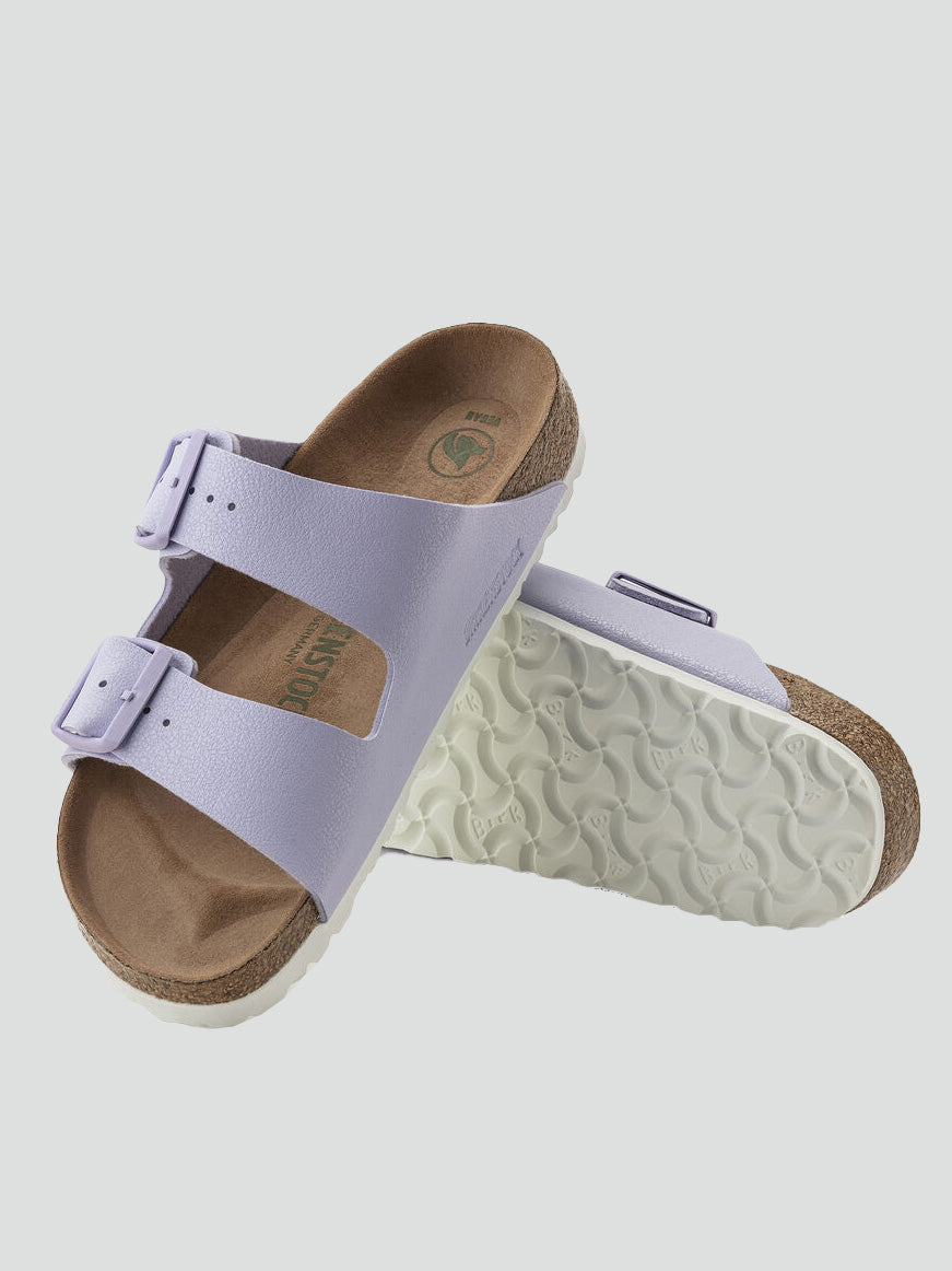Sandali "Arizona" Lilla con Doppia Fascia e Suola Bianca 