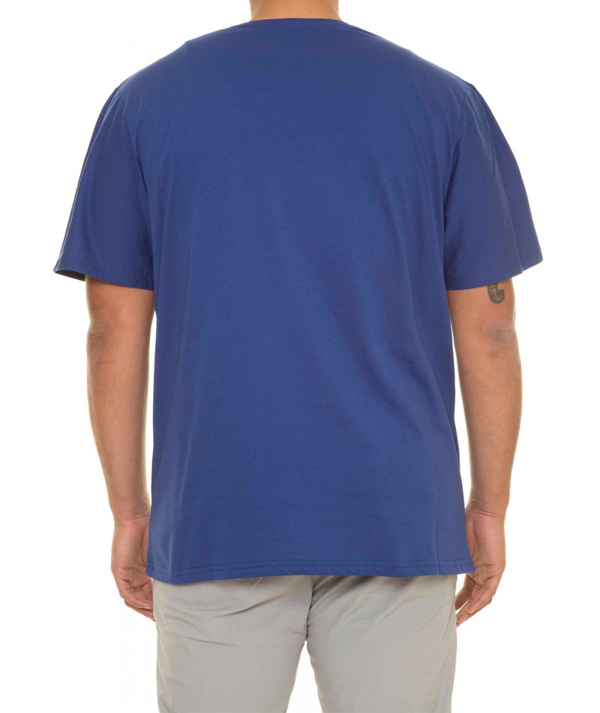 T-shirt Uomo Taglie Forti in Cotone blu royal Oversize 