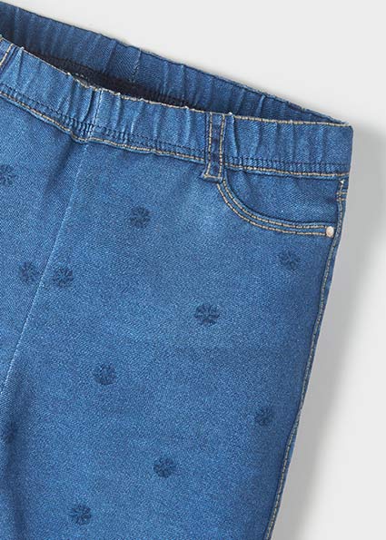 Leggings neonata Mayoral effetto denim con micro pois 