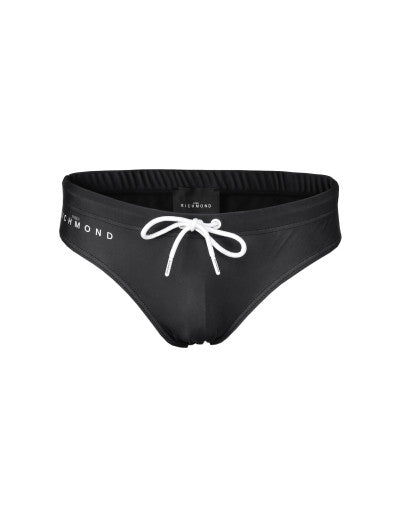 Costume da bagno slip Nero con Logo RICH a Contrasto 