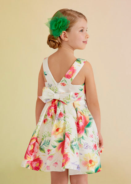 Abito Bambina Abel & Lula Avorio con Stampa Floreale Multicolor 