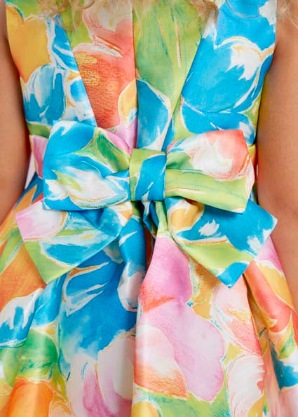 Abito Abel & Lula Multicolor con Stampa Floreale e Gonna Svasata 