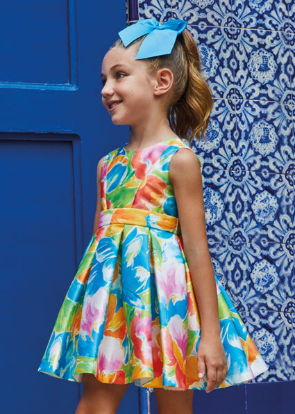 Abito Abel & Lula Multicolor con Stampa Floreale e Gonna Svasata 