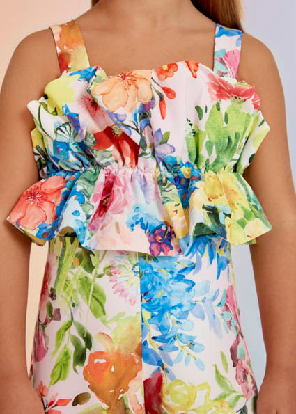 Tuta Intera Bambina Abel & Lula Multicolor con Stampa Floreale 