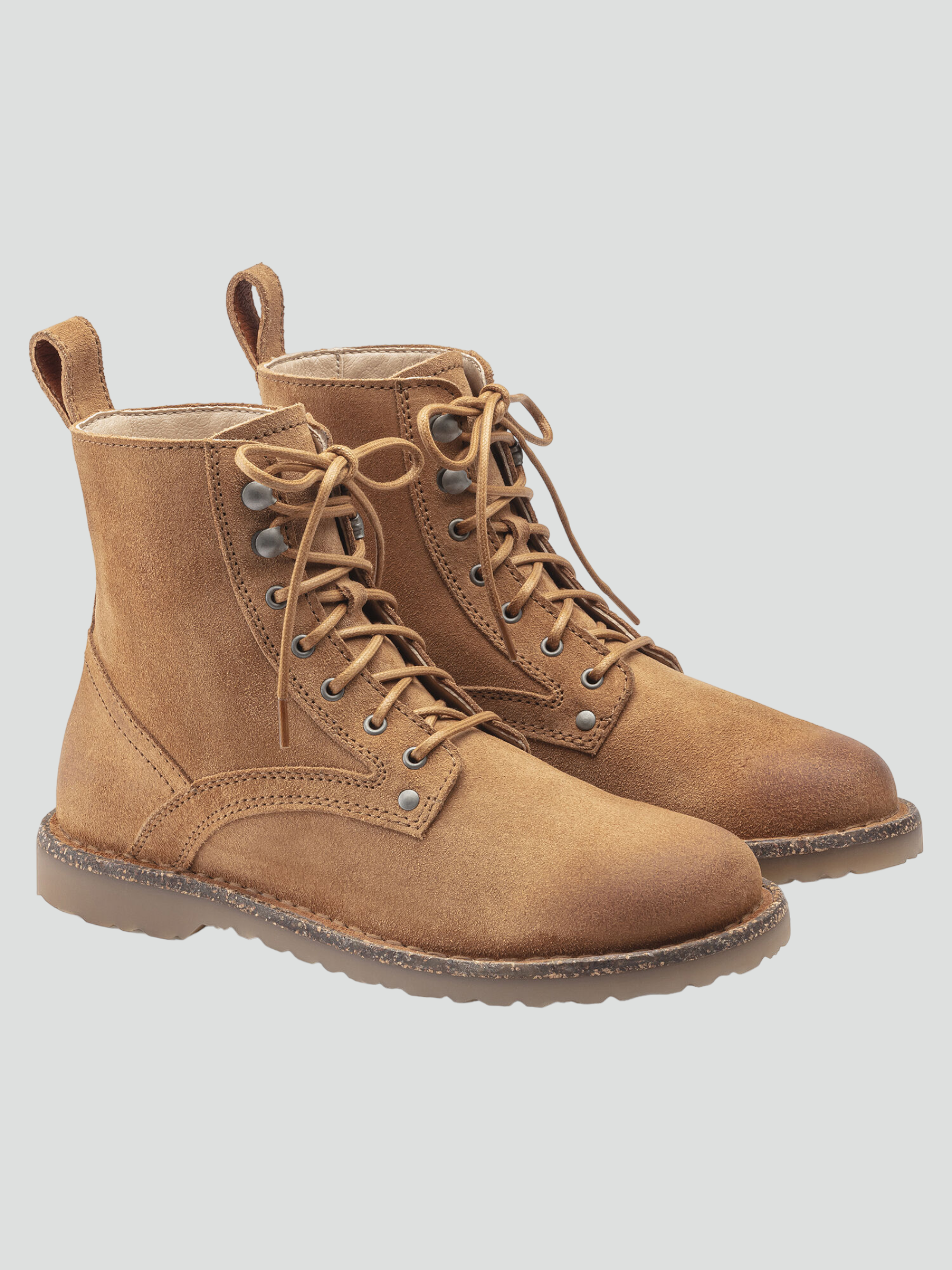 Stivaletti "Bryson" Nocciola in Pelle Scamosciata con Allacciatura Alta 