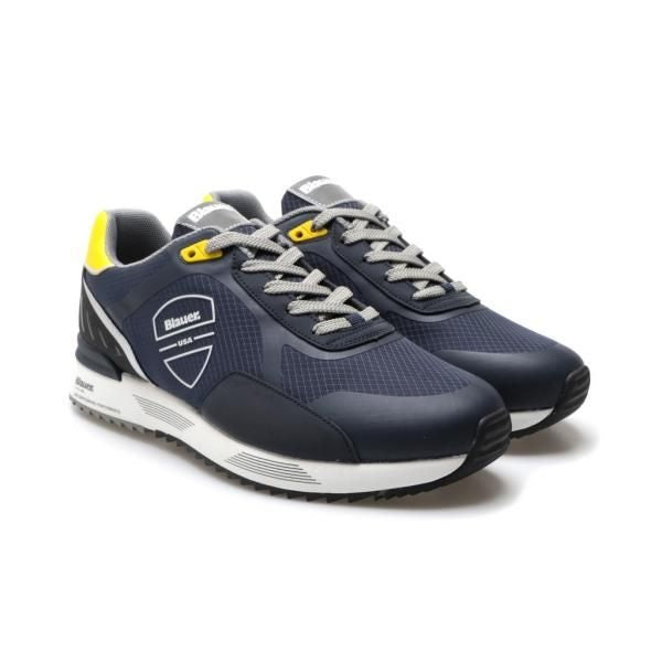 Sneakers "Hoxie" Blu con Dettagli Gialli 