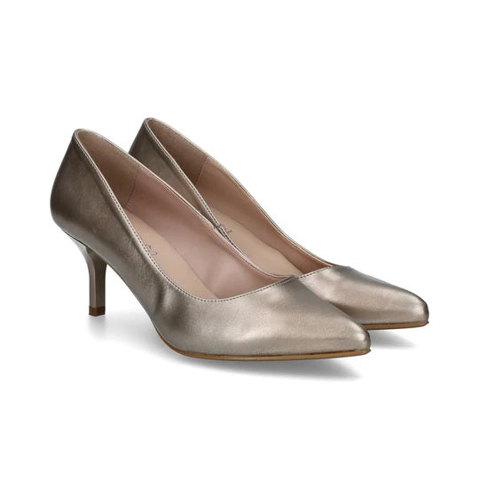 Décolleté "Giulia" light gold con Tacco 5 cm a Punta Sfilata 