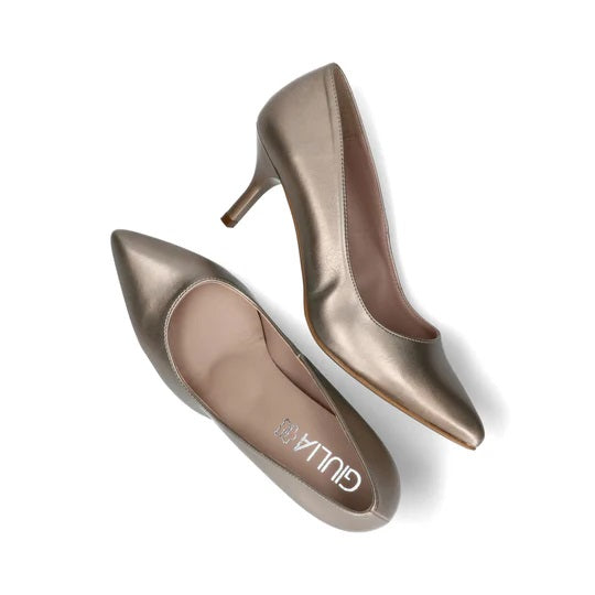 Décolleté "Giulia" light gold con Tacco 5 cm a Punta Sfilata 