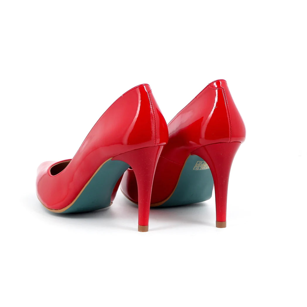 Décolleté "Giulia" Rosso Bermellon con Tacco 8 cm a Punta Sfilata 