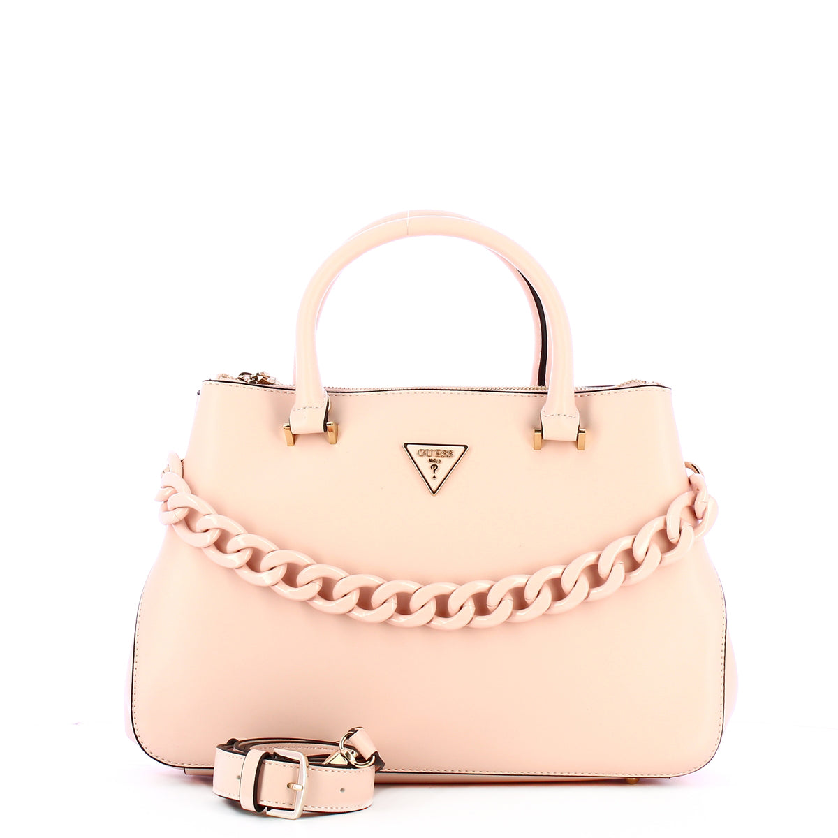 Borsa a Mano "Corina" Pale Rose in Similpelle Liscia con Catena 