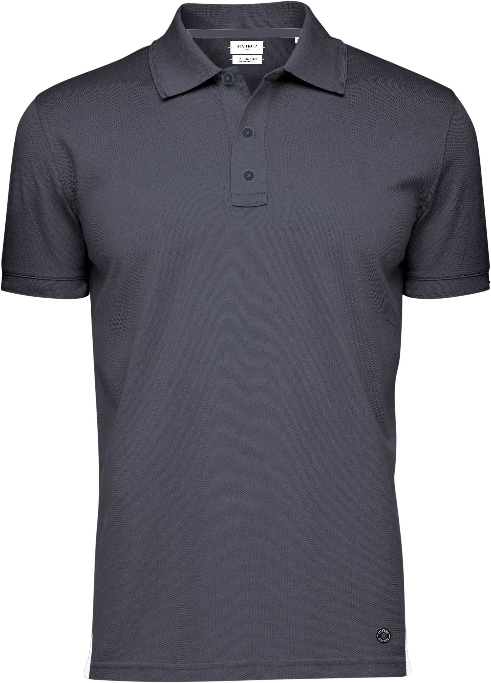 Polo Blu in Piquet di Cotone con Colletto Classico 