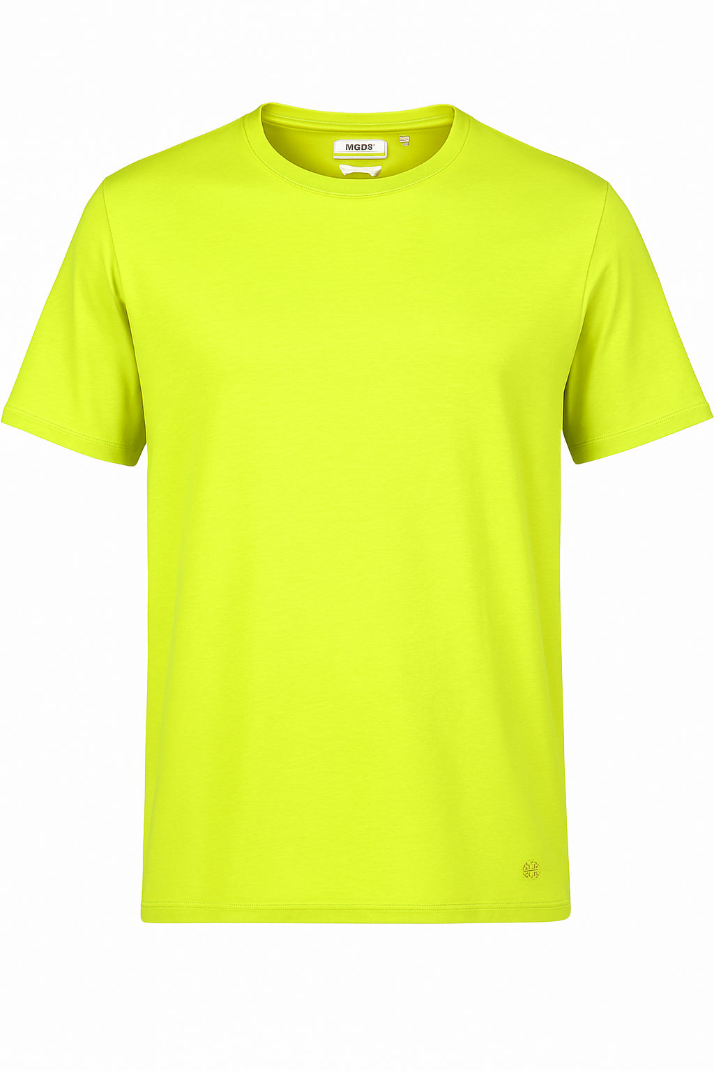 T.shirt girocollo giallo lime a mezze maniche in jersey di cotone 