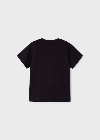 T-shirt Bambino Nera con Stampa Surf al Tramonto 