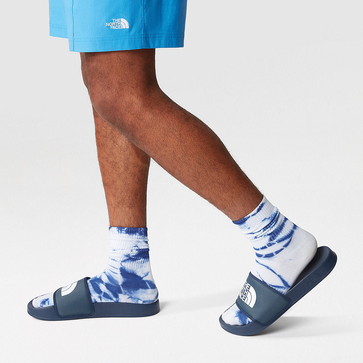 Pantofola Base Camp Slide III blu con logo The North Face 