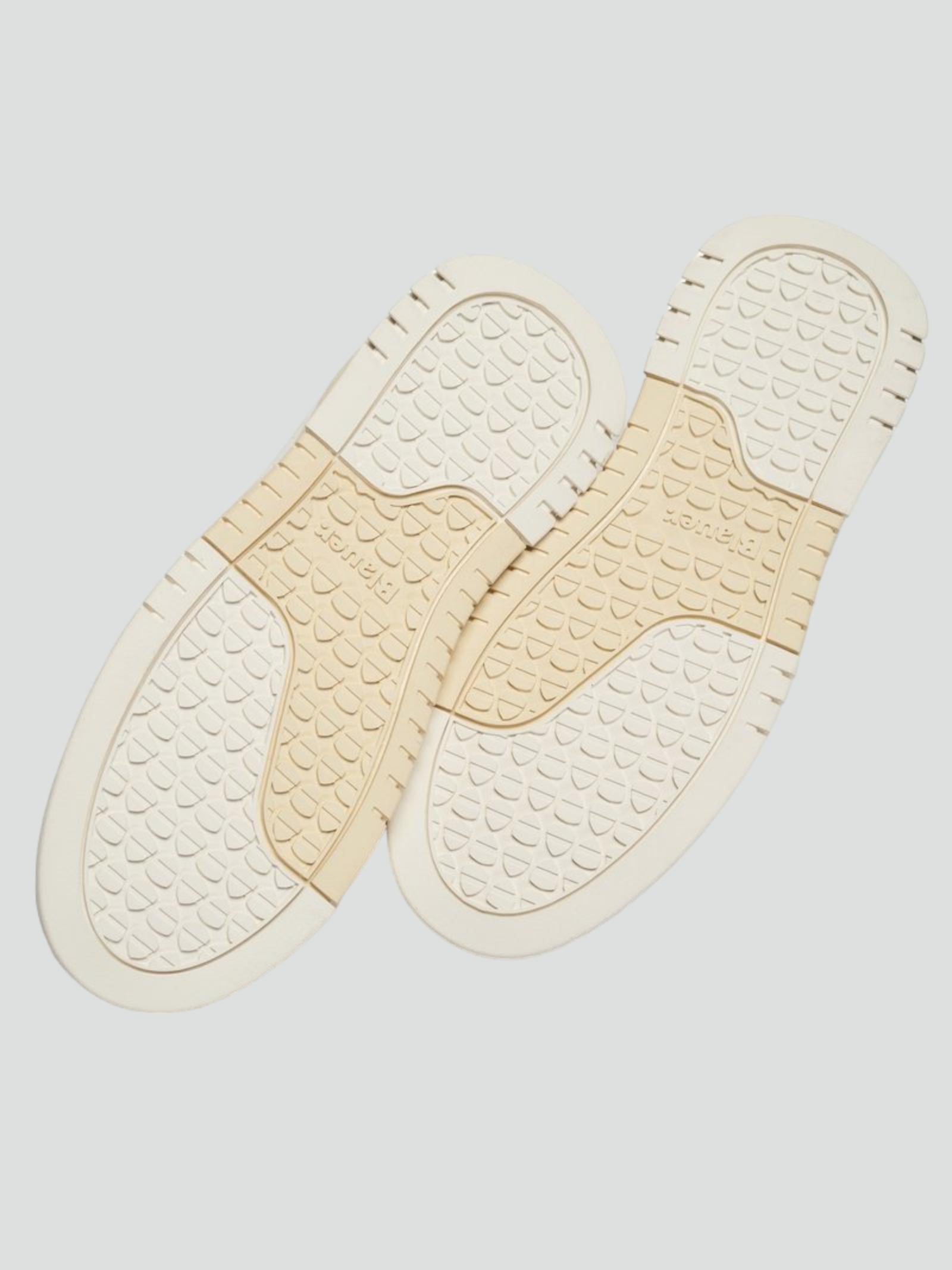 Sneakers "Adel01" Bianco Platino in Pelle con Dettagli Logo 