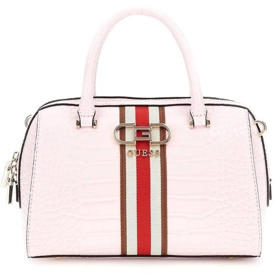 Borsa "Nelka Box Satchel" rosa con logo 4G e dettagli a righe 
