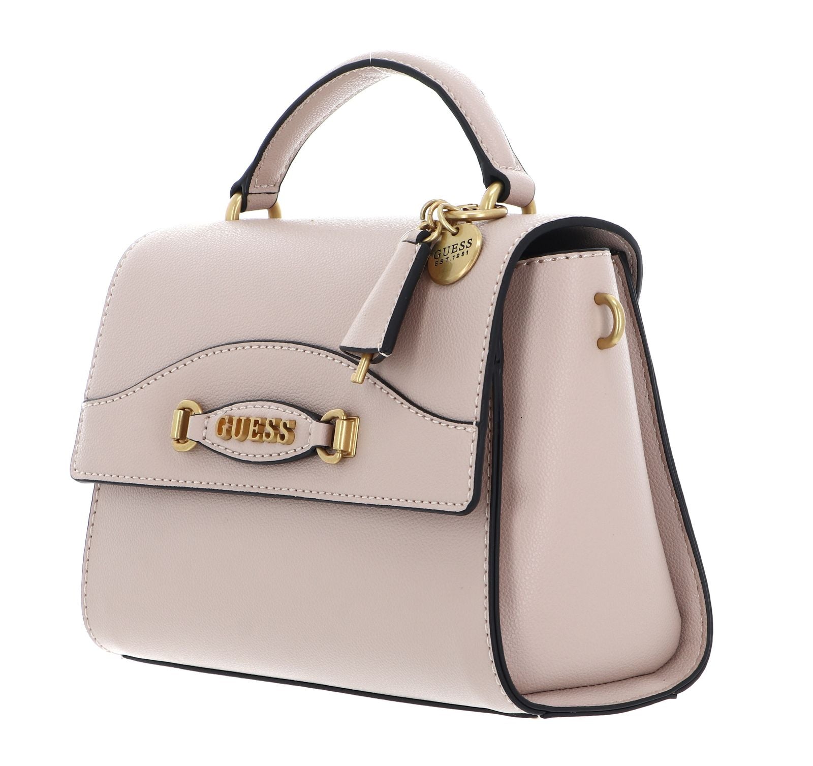Borsa "Emera Top Handle Flap" Beige Chiaro con tracolla regolabile 