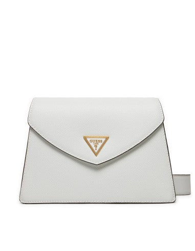 Borsa "James Girlfriend" bianca con tracolla regolabile e patta 