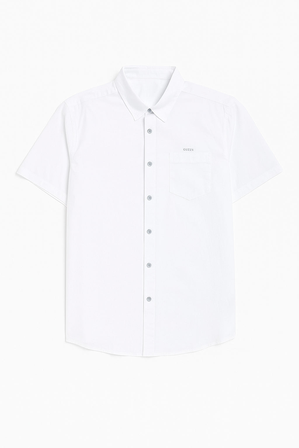 Camicia Bianca da Uomo in Viscosa con Maniche Corte 