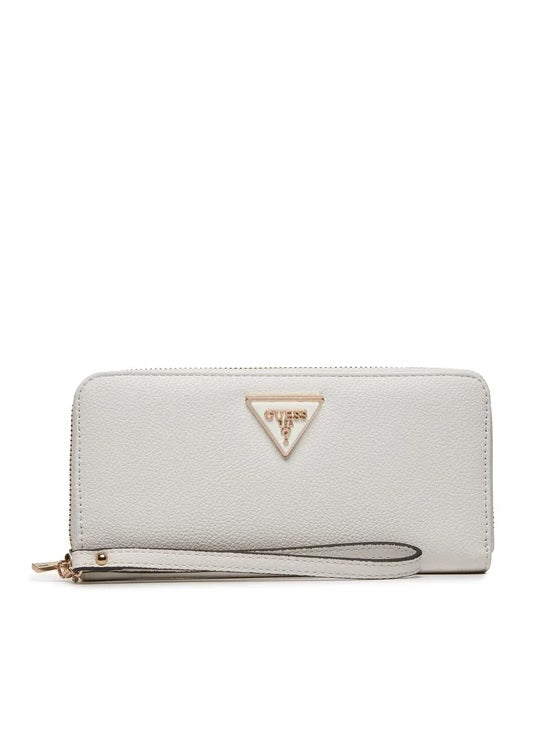 Portafoglio "Emiliya SLG" Beige con Logo Triangolare e Zip 