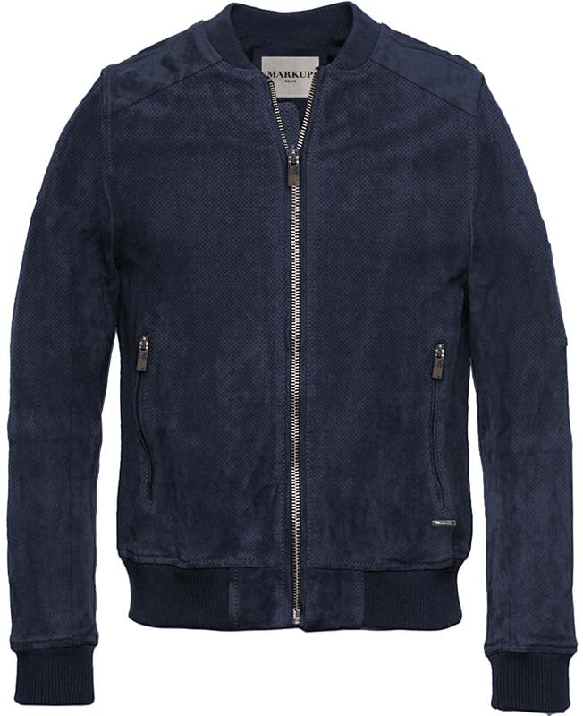 Bomber Uomo blu in Dainetto Traforato 