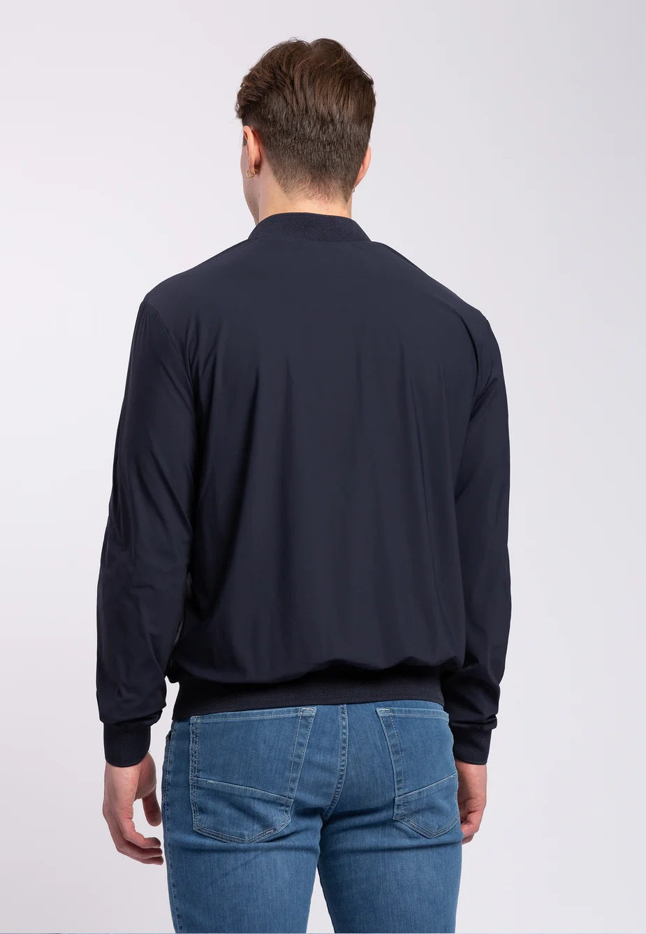 Giubbino Leggero Blu Uomo in Tessuto Tecnico 