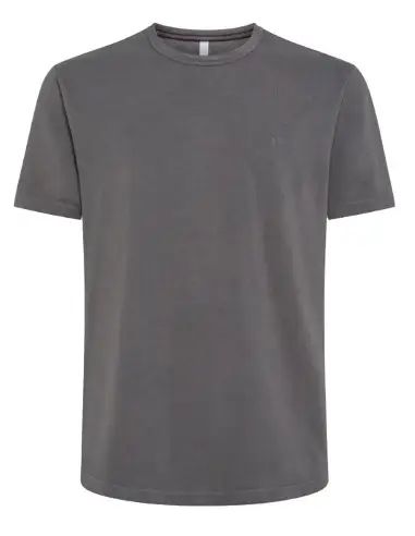 T-shirt grigia da uomo con logo tono su tono 