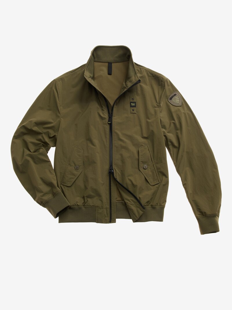 Bomber leggero "Alwin" in Cotone verde con Tasche 