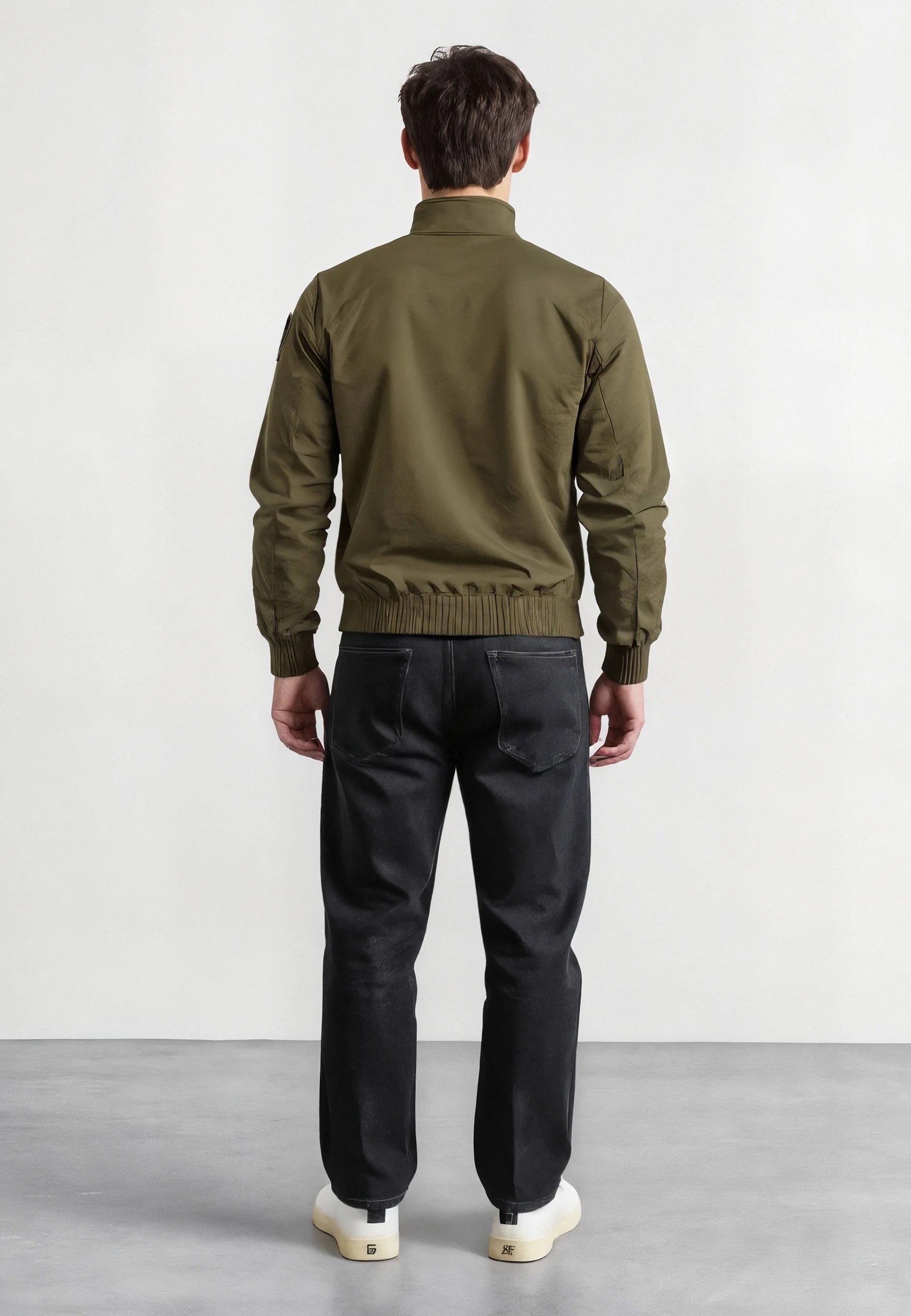 Bomber leggero "Alwin" in Cotone verde con Tasche 
