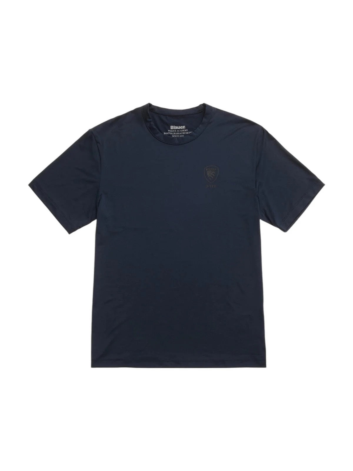 T-shirt Tecnica "Jason" blu in Tessuto Traspirante con Scudo Logo 