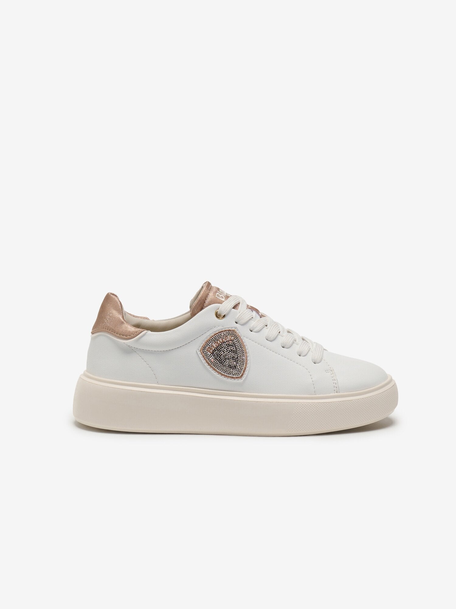 Sneaker "VENUS01/SATWHI/NUD" Bianca e Nude in Pelle 