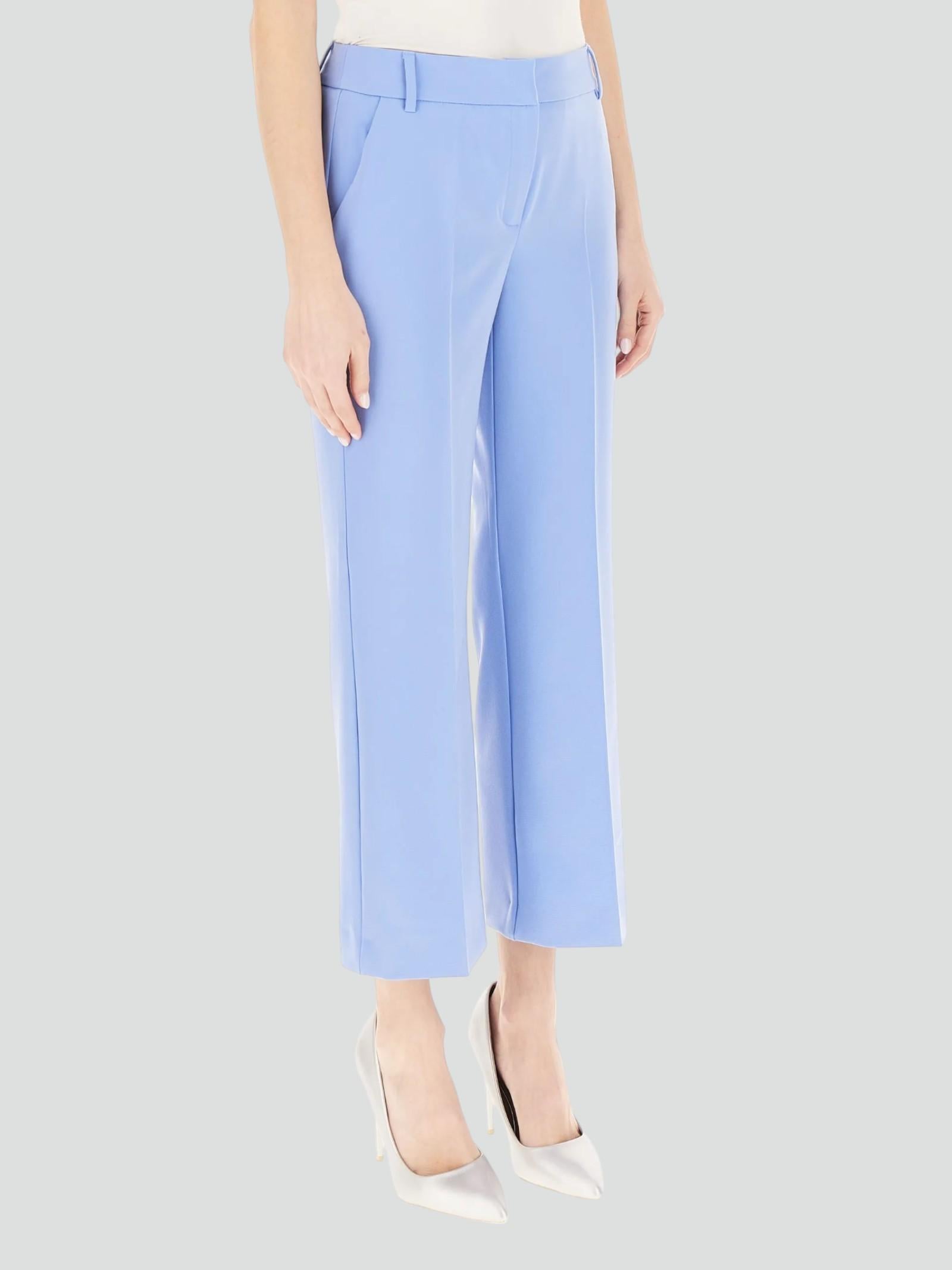 Pantalone "Eloise" azzurro in Tessuto Stretch Elegante 